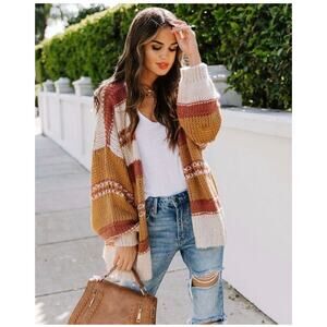 Winter sunsets campfire cuddle weather soft knit slouchy cardigan sweater